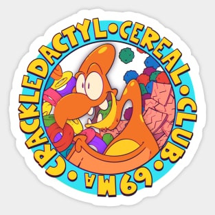 The CrackleDactyl Cereal Club Official Member Tee Sticker